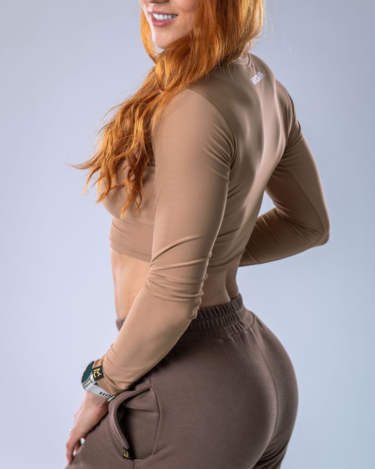 LYCRA Long-Sleeve Crop Top Nude L-3