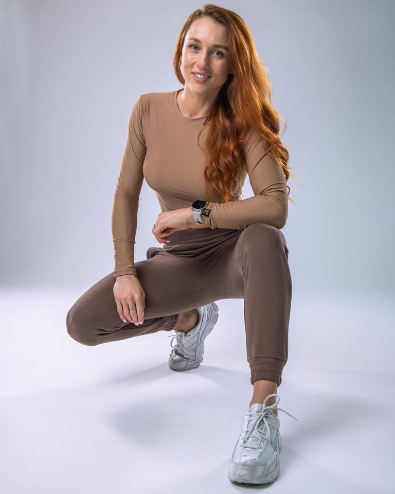 LYCRA Long-Sleeve Crop Top Nude L-4