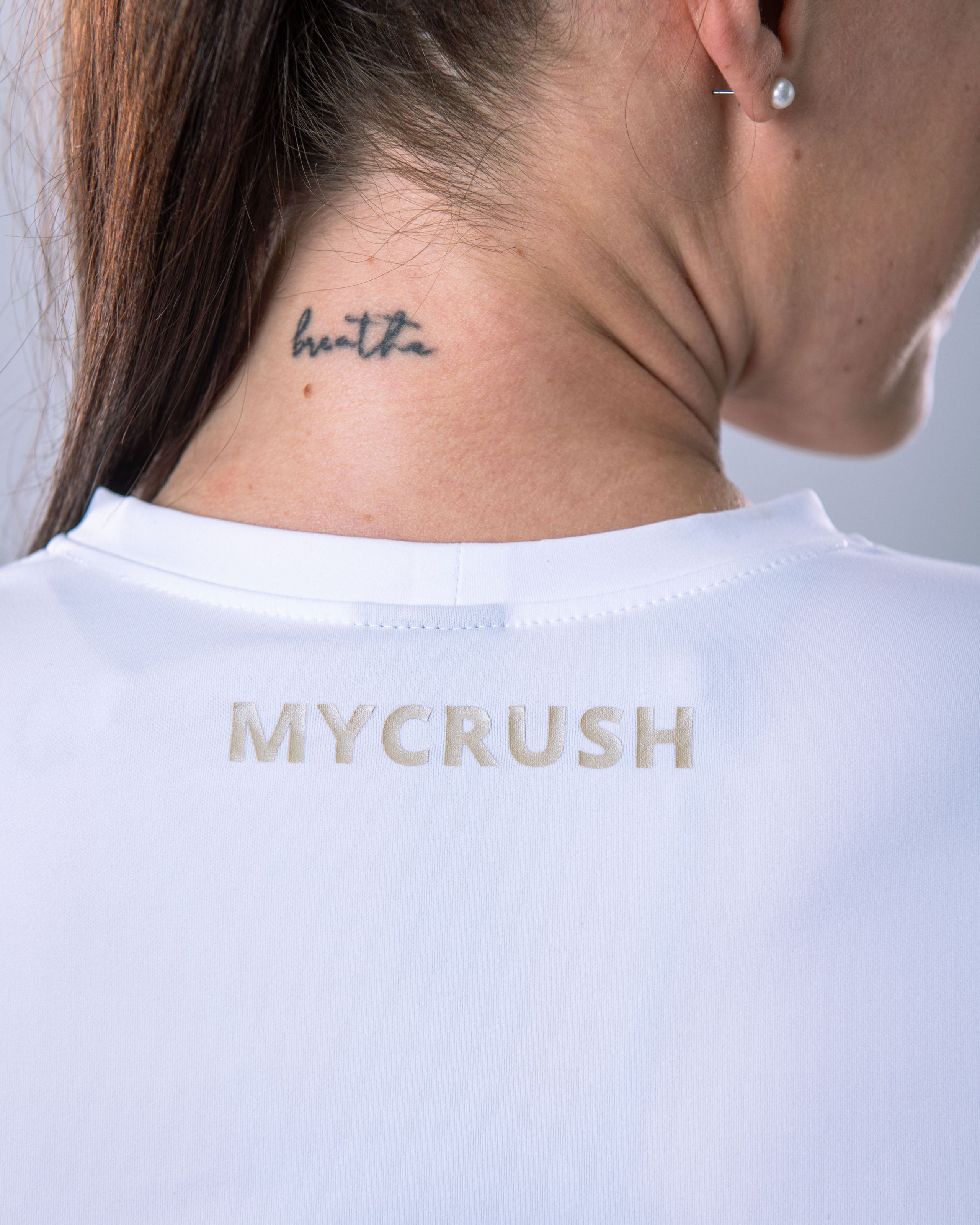 LYCRA Long-Sleeve Crop Top White L-9