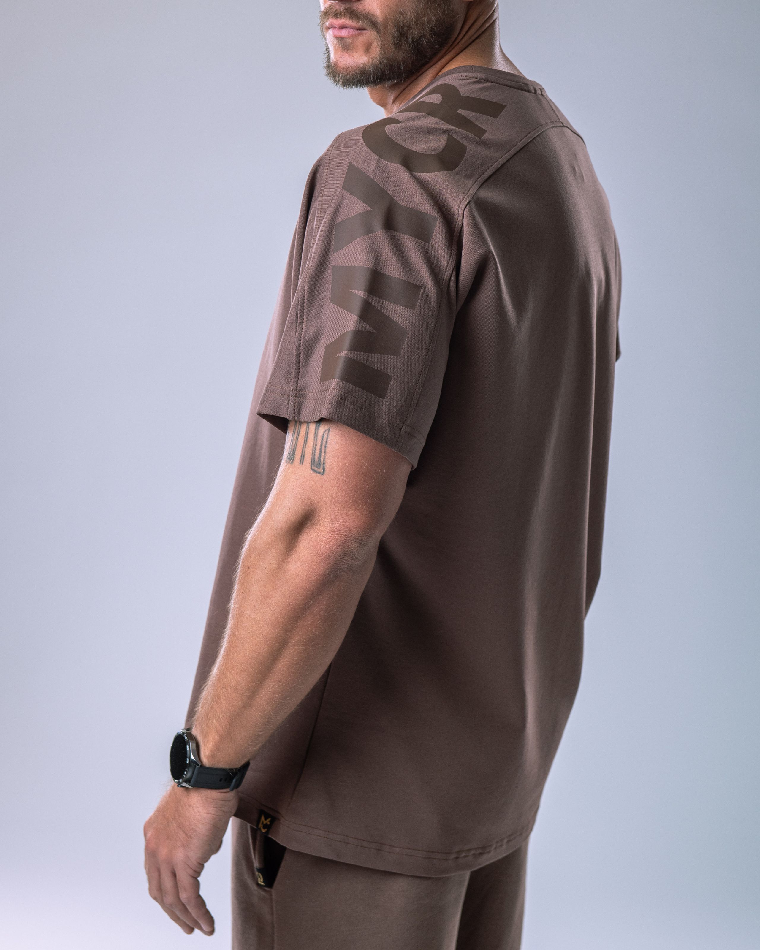 Men’s T-shirt Oversize Large print Brown L-1
