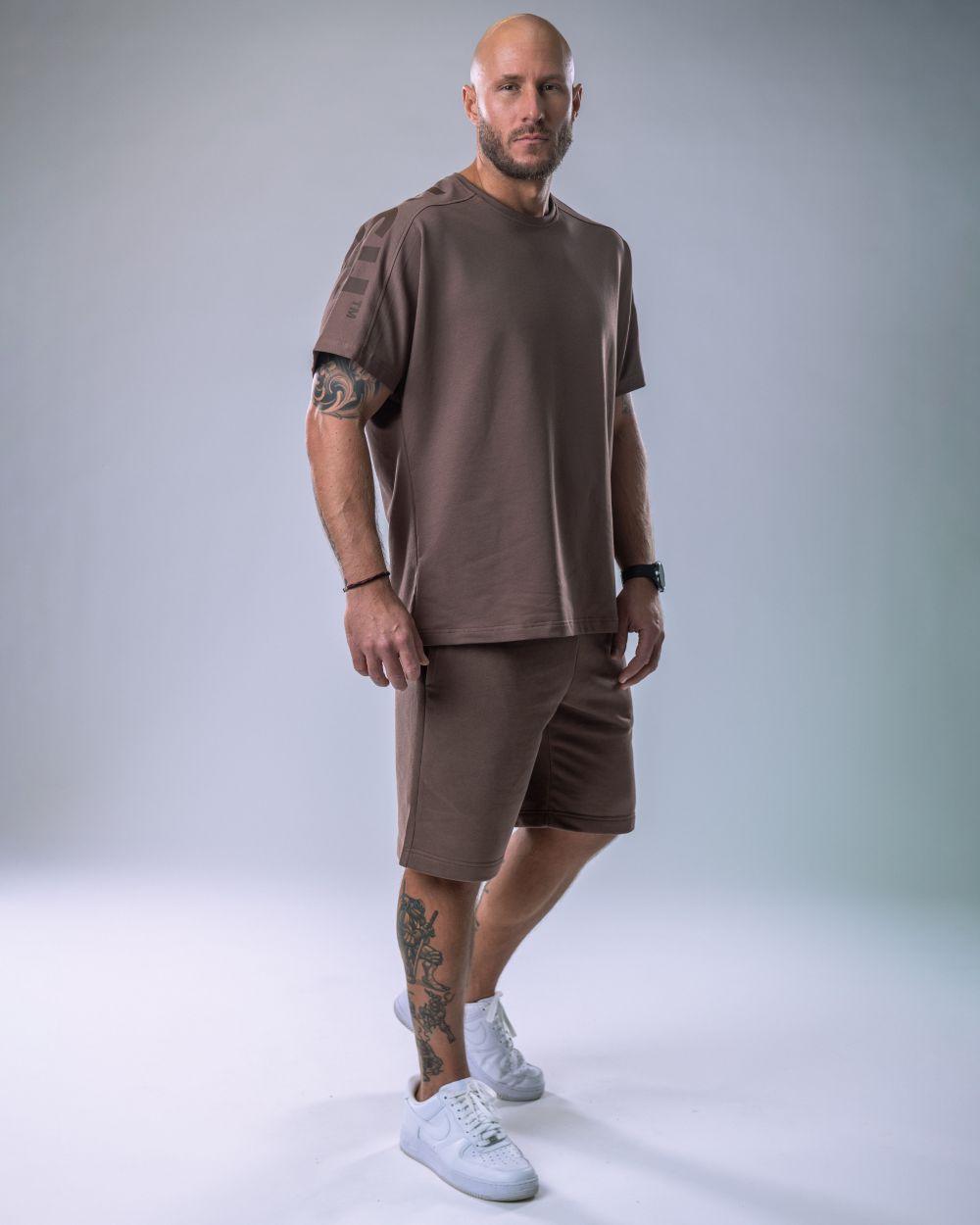 Men’s T-shirt Oversize Large print Brown M