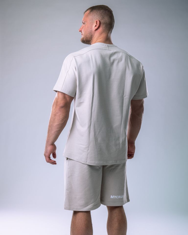 Men’s T-shirt Oversize Plain Beige L-2