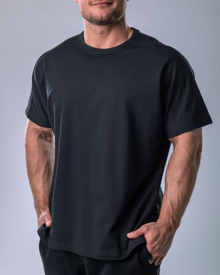 Men’s T-shirt Oversize Plain Black L-1