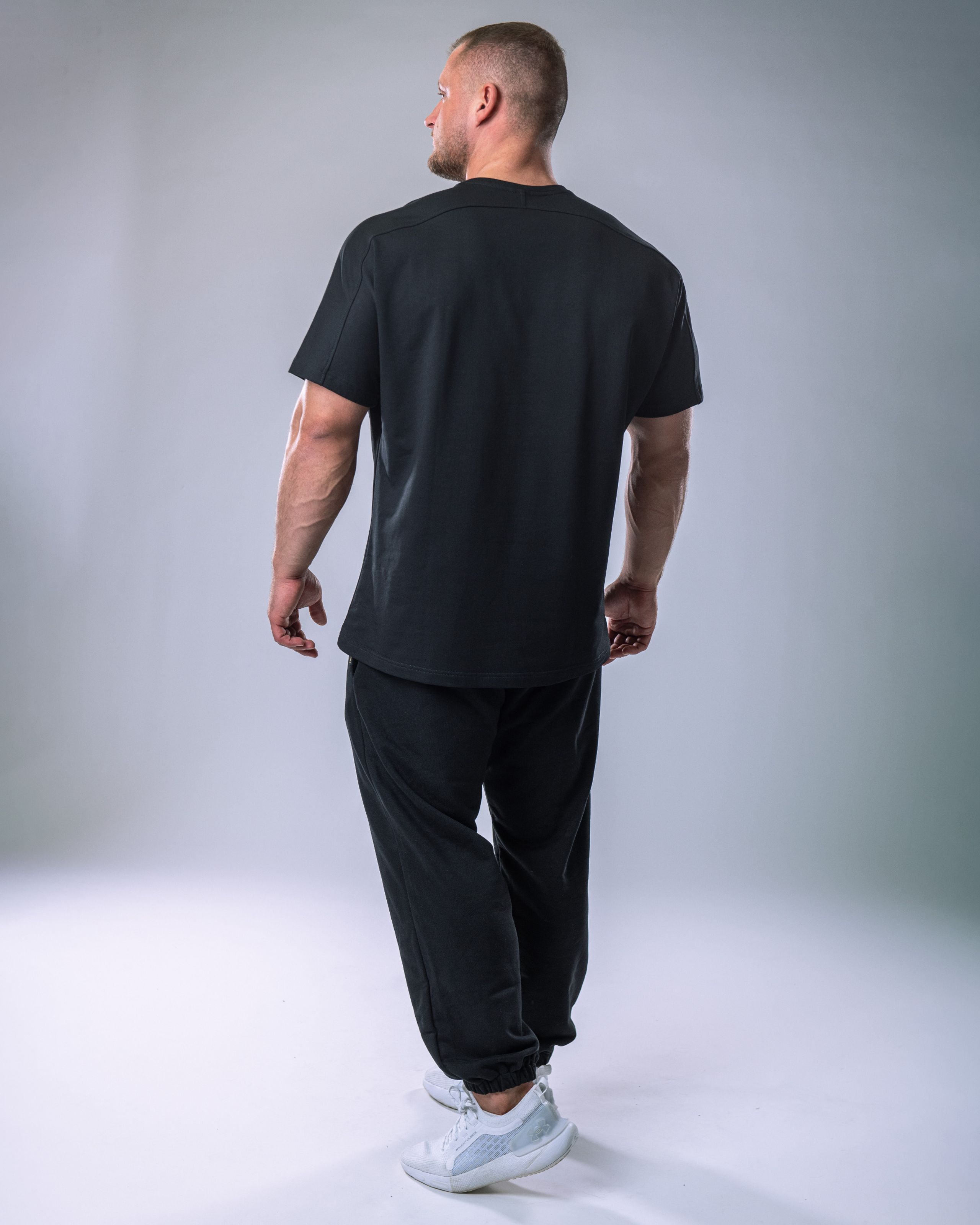 Men’s T-shirt Oversize Plain Black XL-1