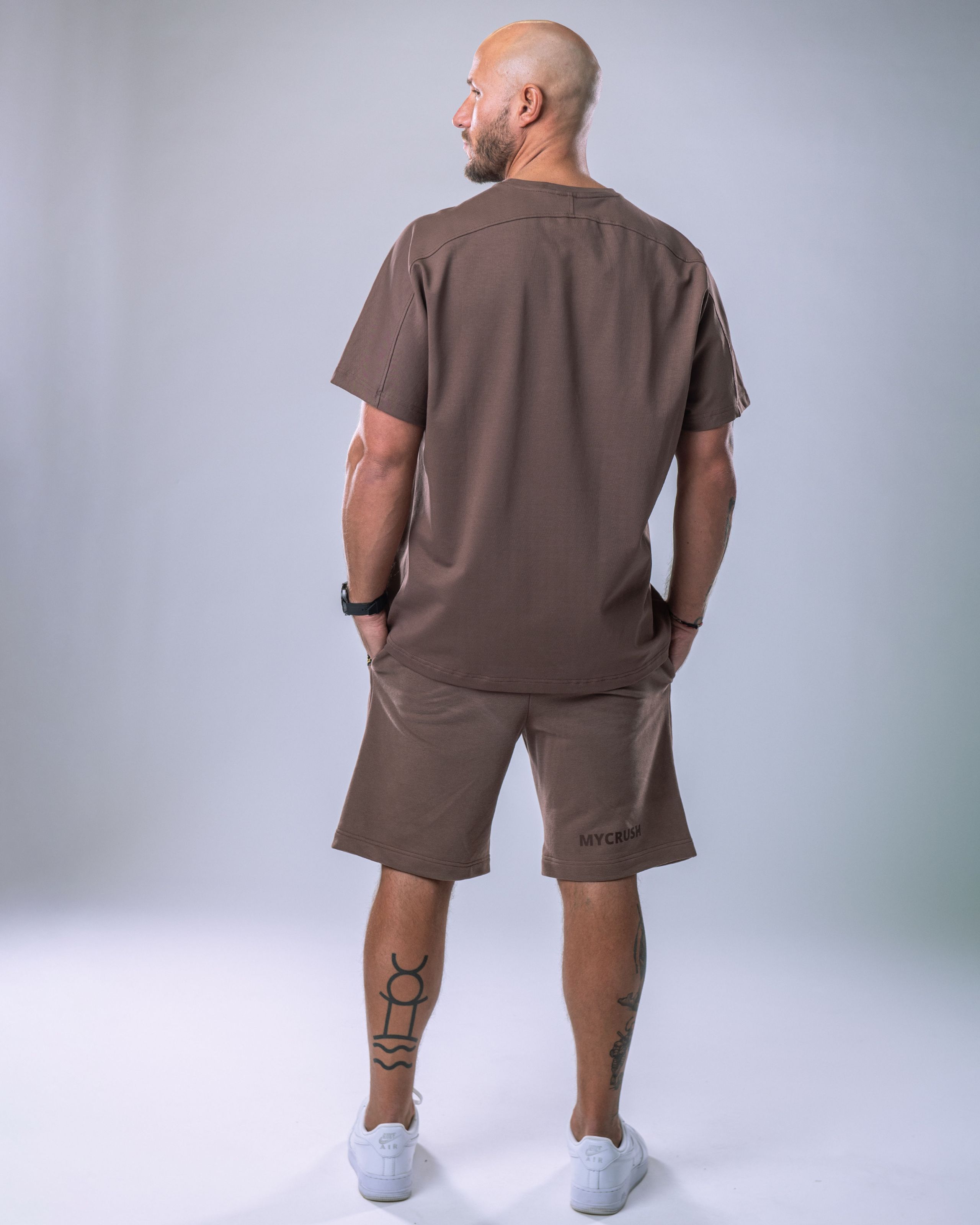 Men’s T-shirt Oversize Plain Brown M-2