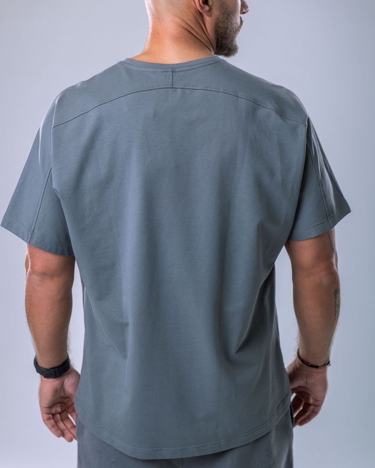 Men’s T-shirt Oversize Plain Grey L-0
