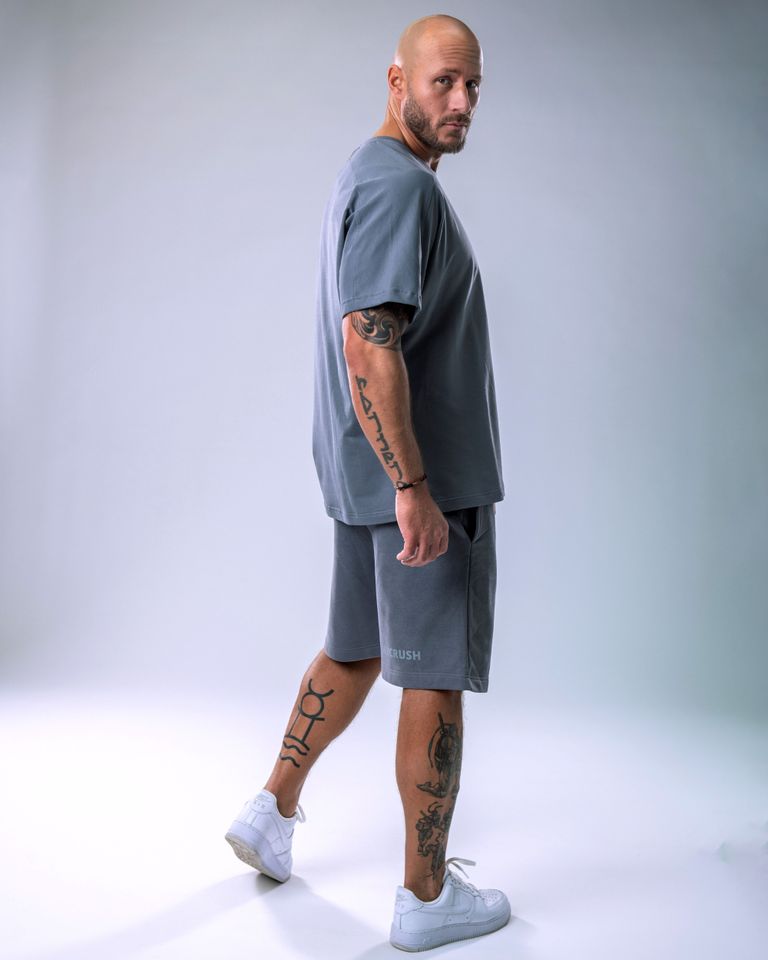 Men’s T-shirt Oversize Plain Grey L-1