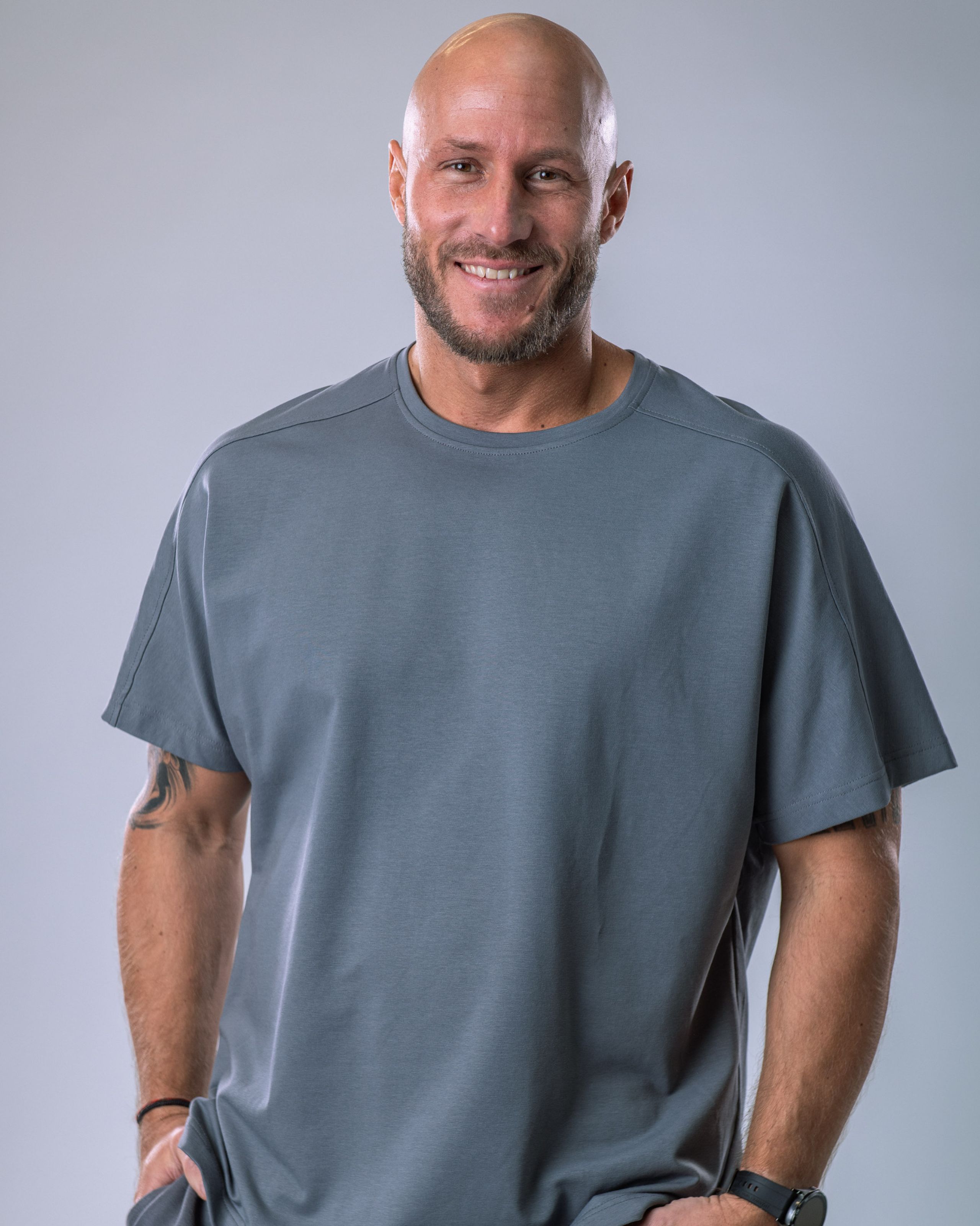 Men’s T-shirt Oversize Plain Grey M-0