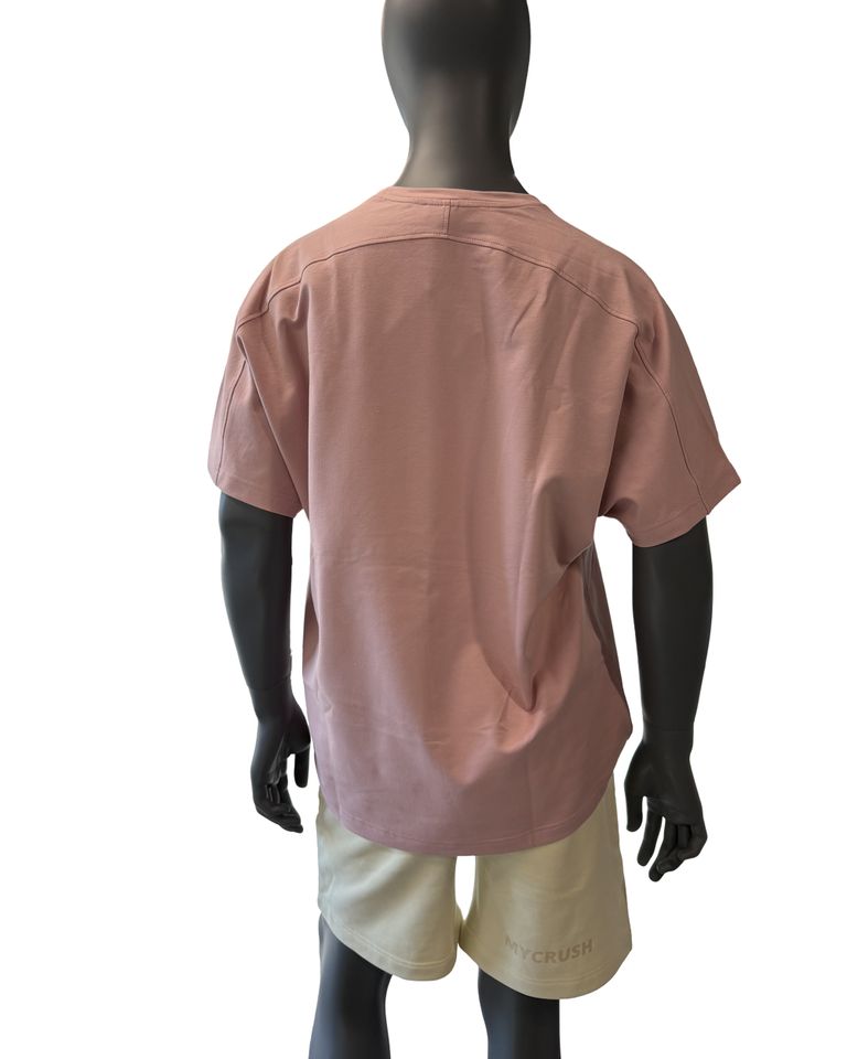 Men’s T-shirt Oversize Plain Pink XL-0