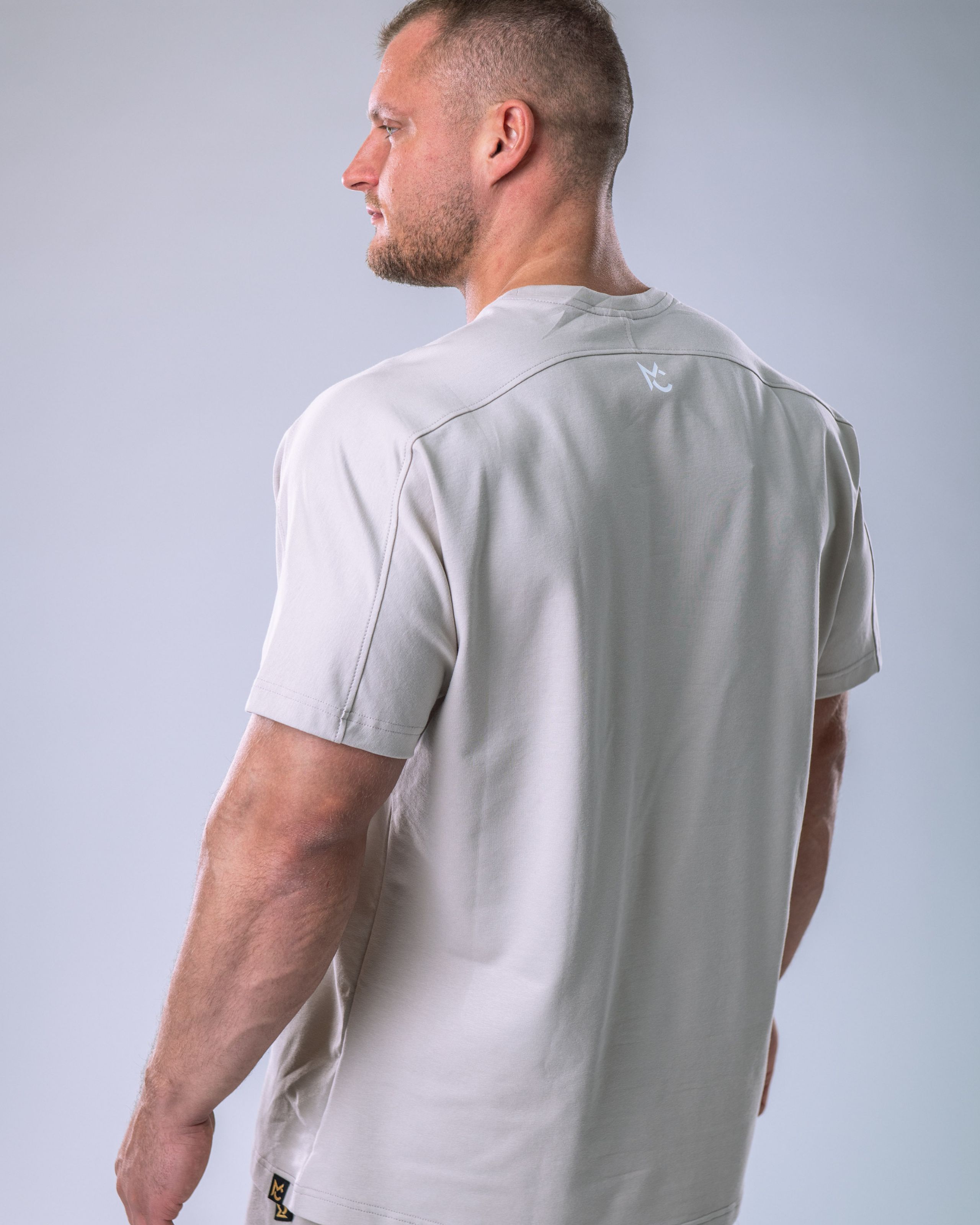 Men’s T-shirt Oversize Small print Beige M-1