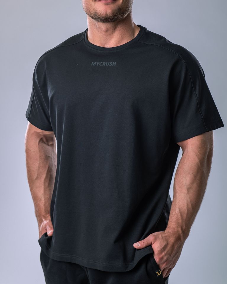 Men’s T-shirt Oversize Small print Black L-2