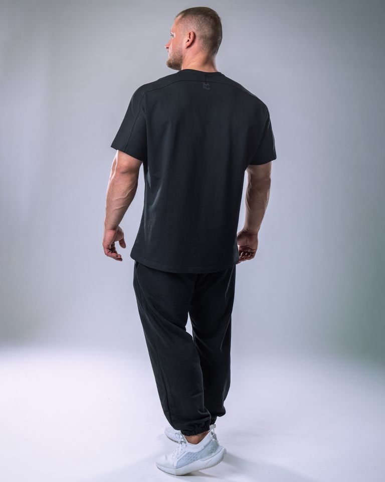 Men’s T-shirt Oversize Small print Black M-1