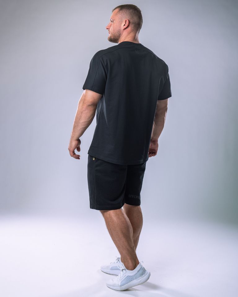 Men’s T-shirt Oversize Small print Black M-5