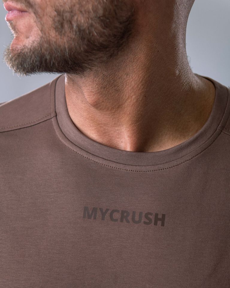 Men’s T-shirt Oversize Small print Brown L-1