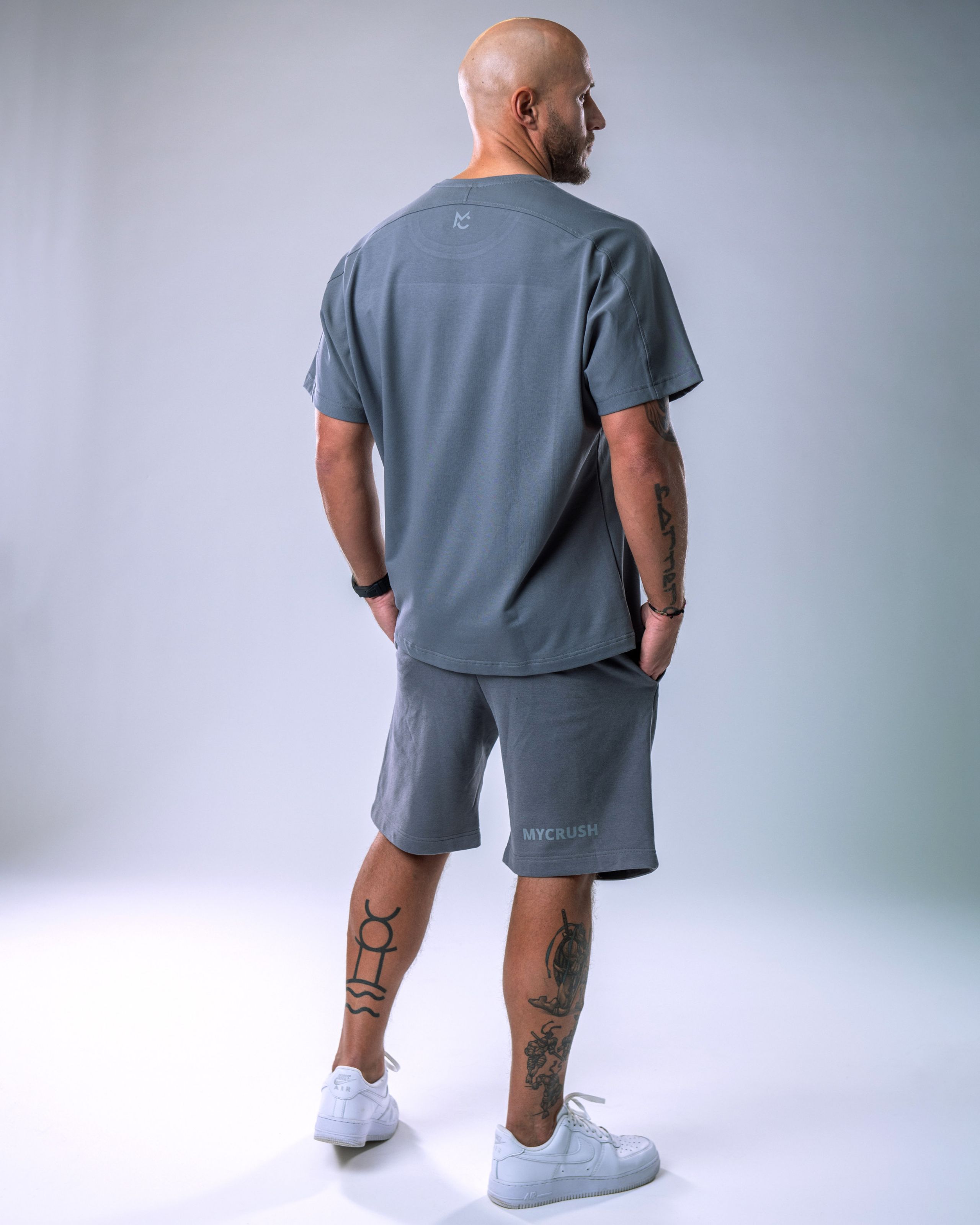 Men’s T-shirt Oversize Small print Grey L-2