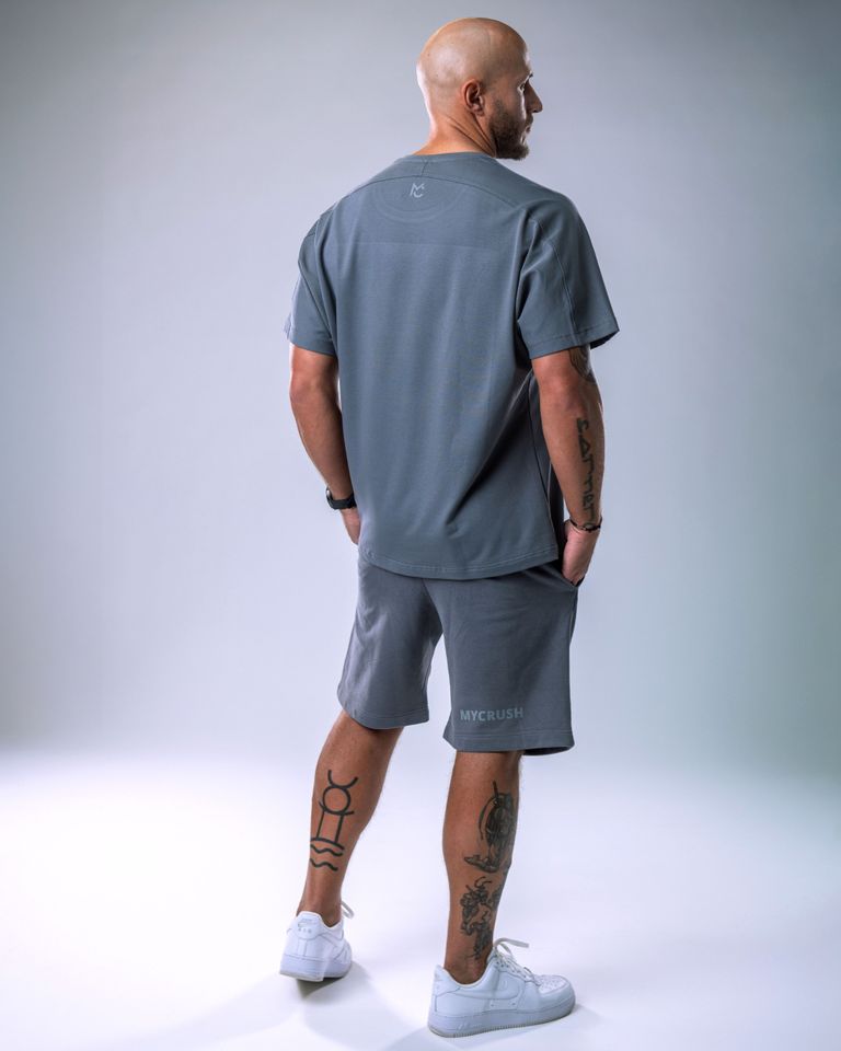 Men’s T-shirt Oversize Small print Grey M-2