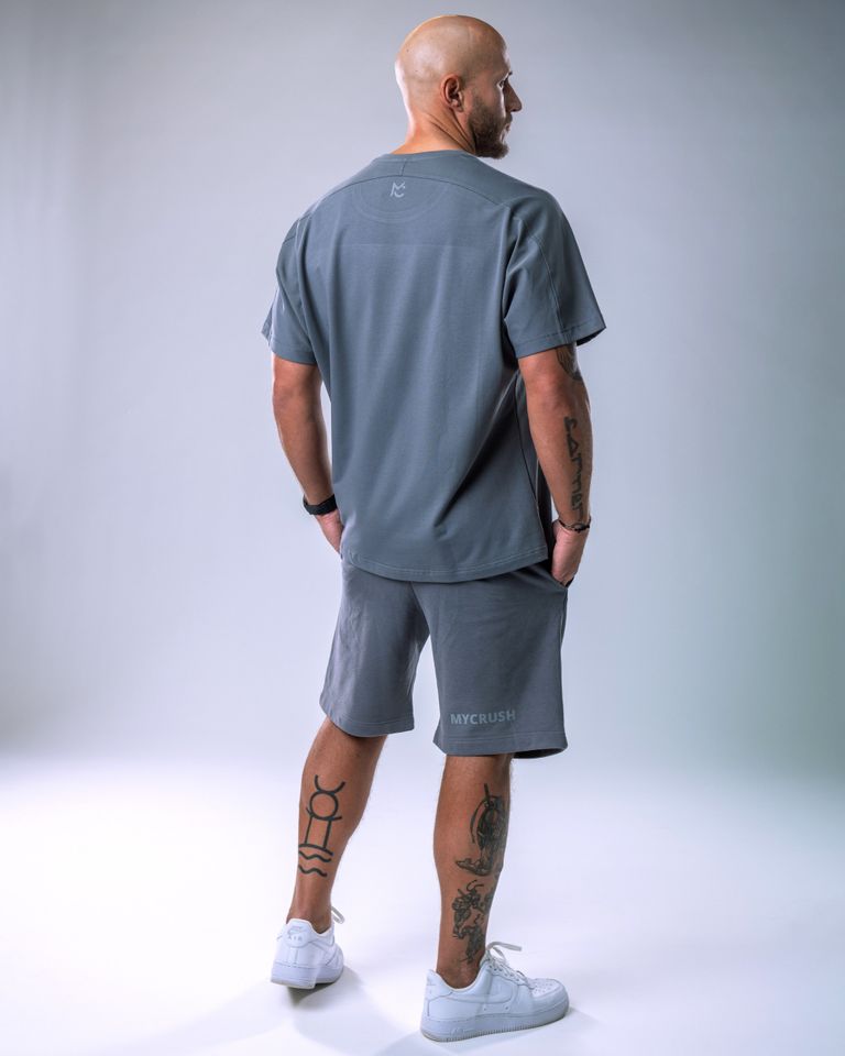 Men’s T-shirt Oversize Small print Grey XL-1