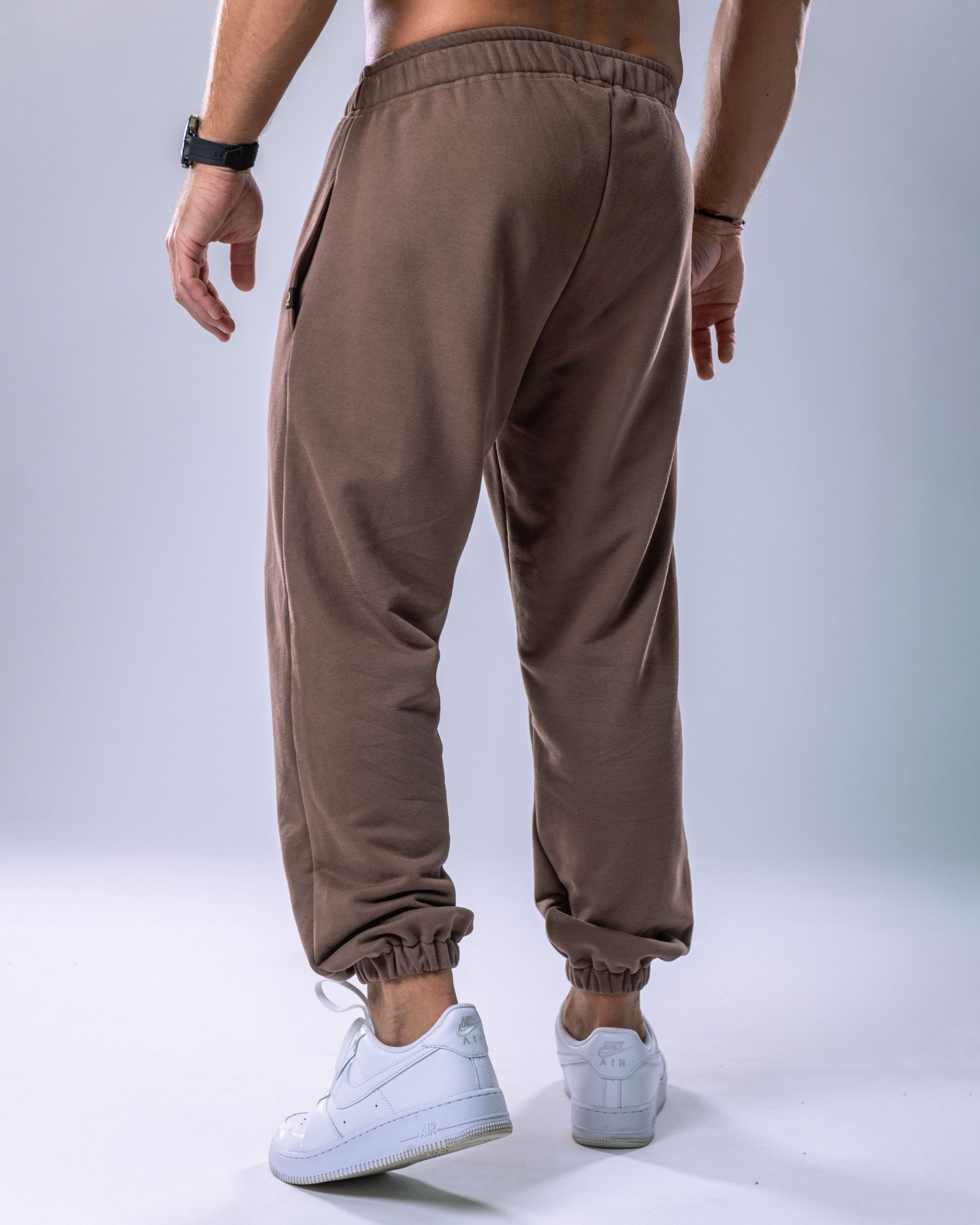 Unisex Joggers Regular Brown S-2
