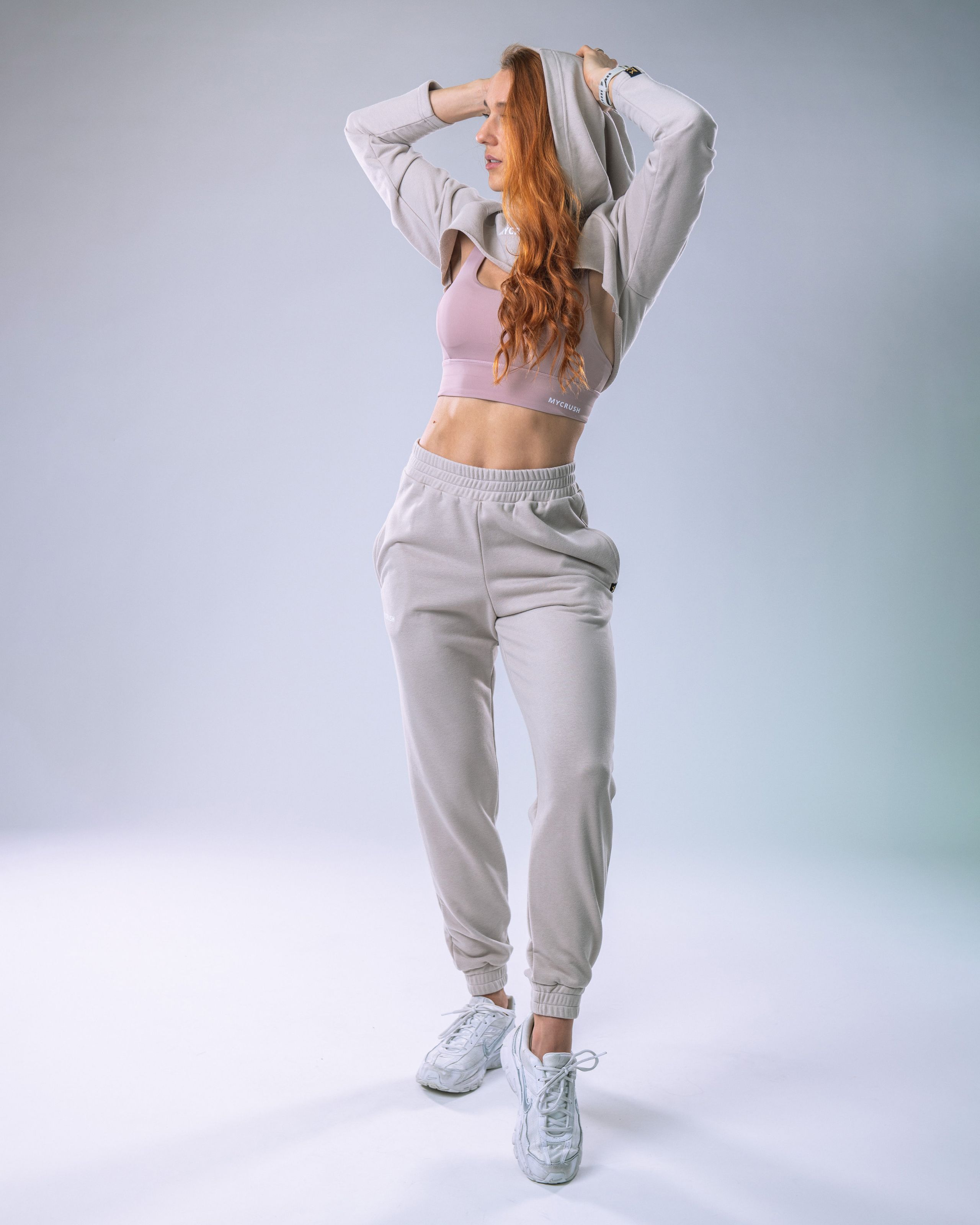 Women’s Ultra Crop Hoodie Beige M-2