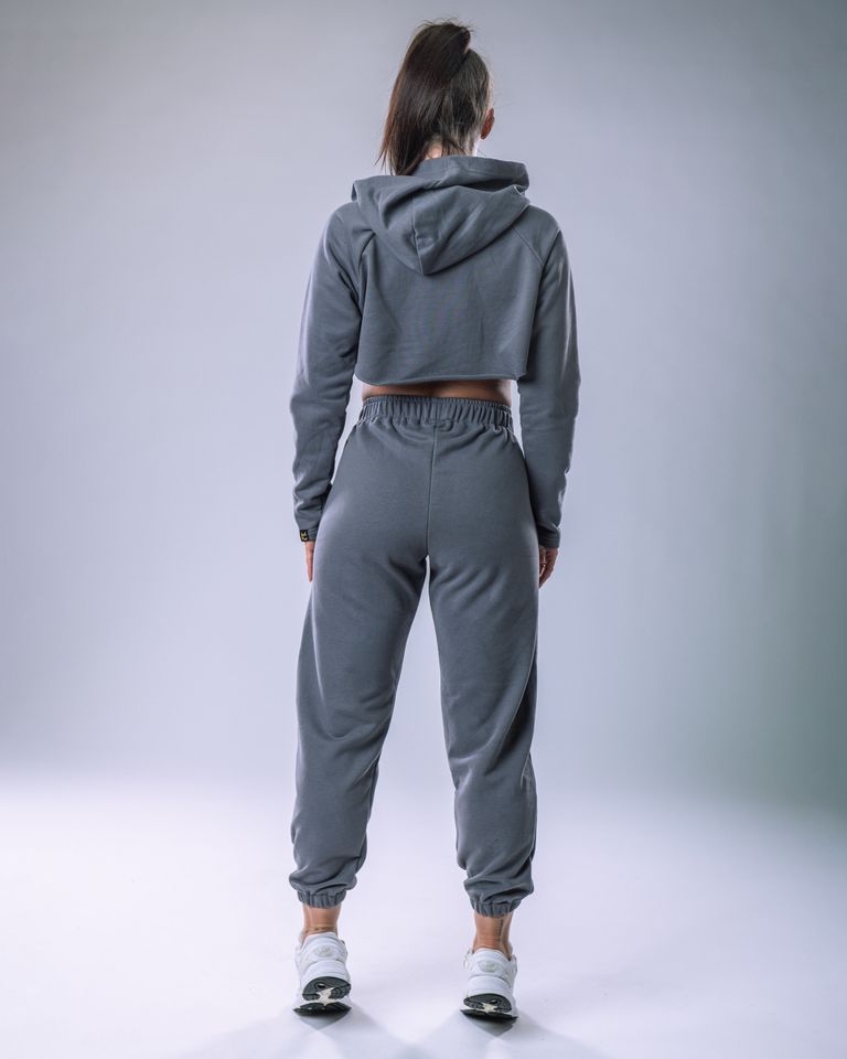 Women’s Ultra Crop Hoodie Grey L-5