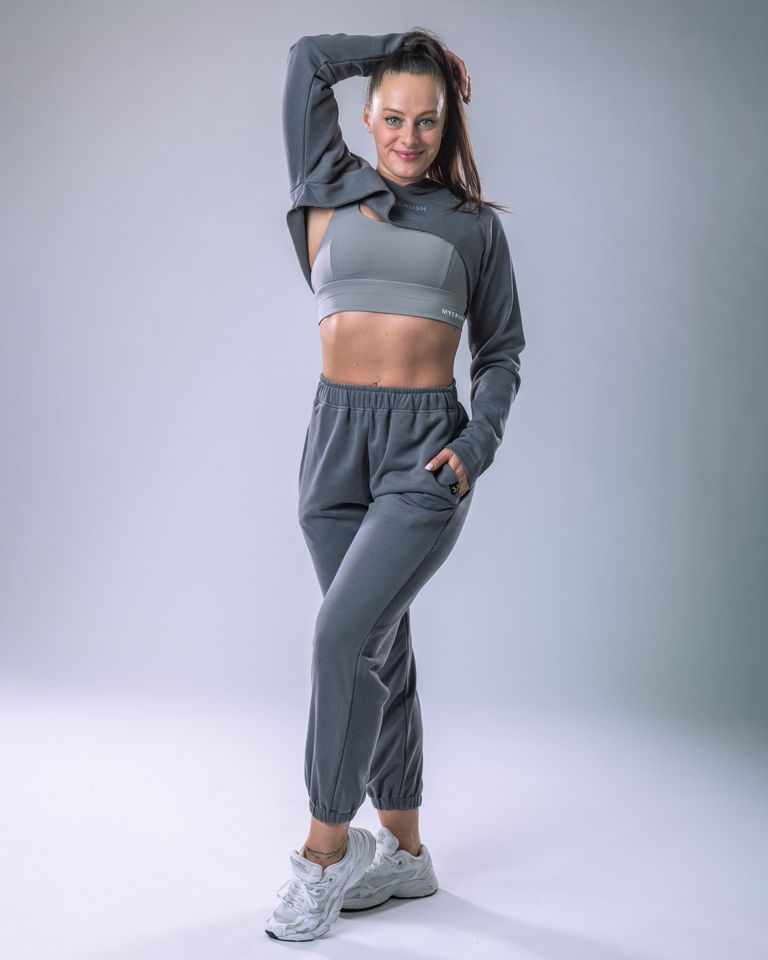Women’s Ultra Crop Hoodie Grey M-2