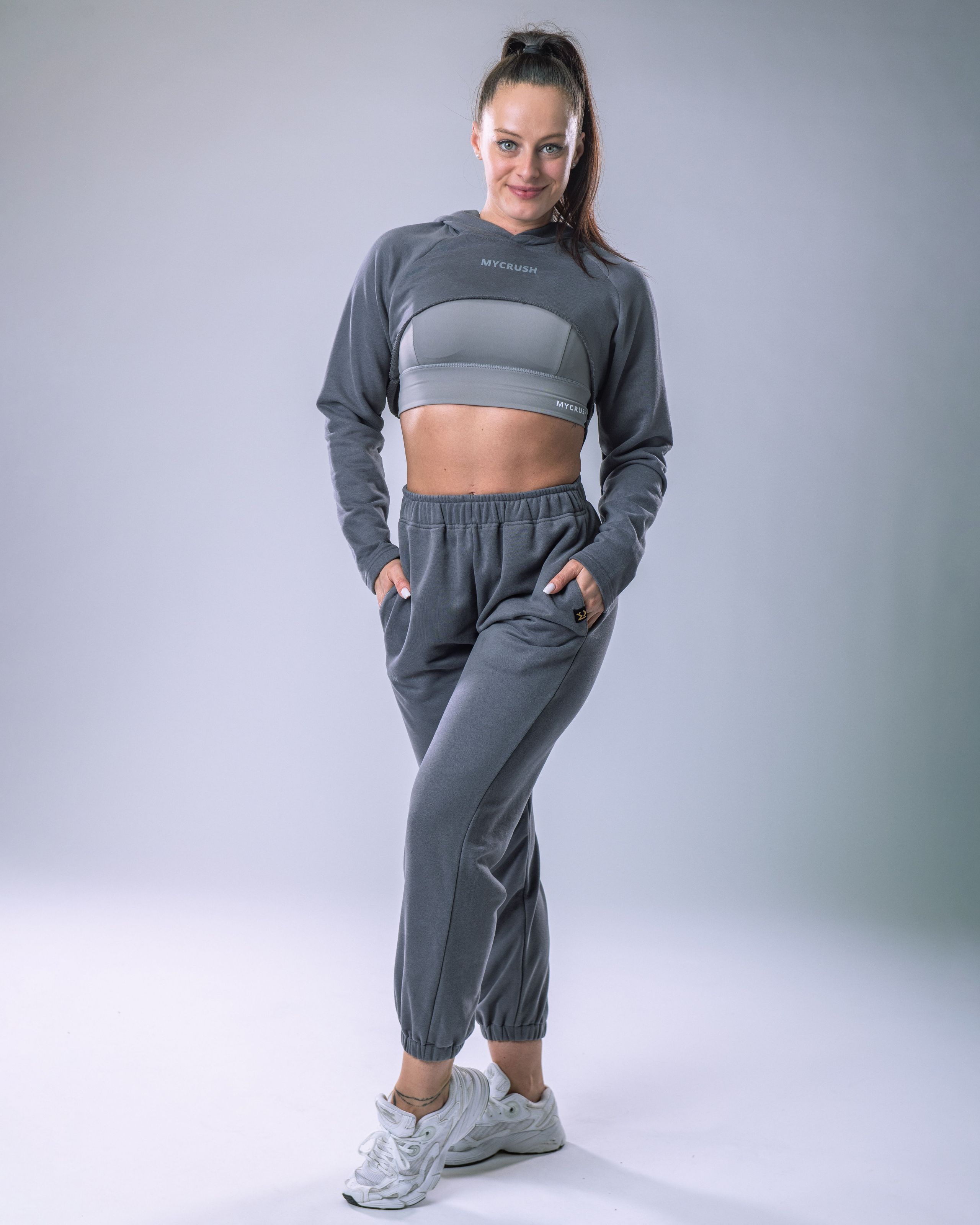 Women’s Ultra Crop Hoodie Grey S-0