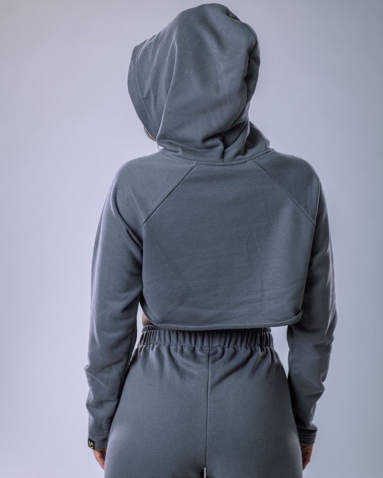 Women’s Ultra Crop Hoodie Grey S-0