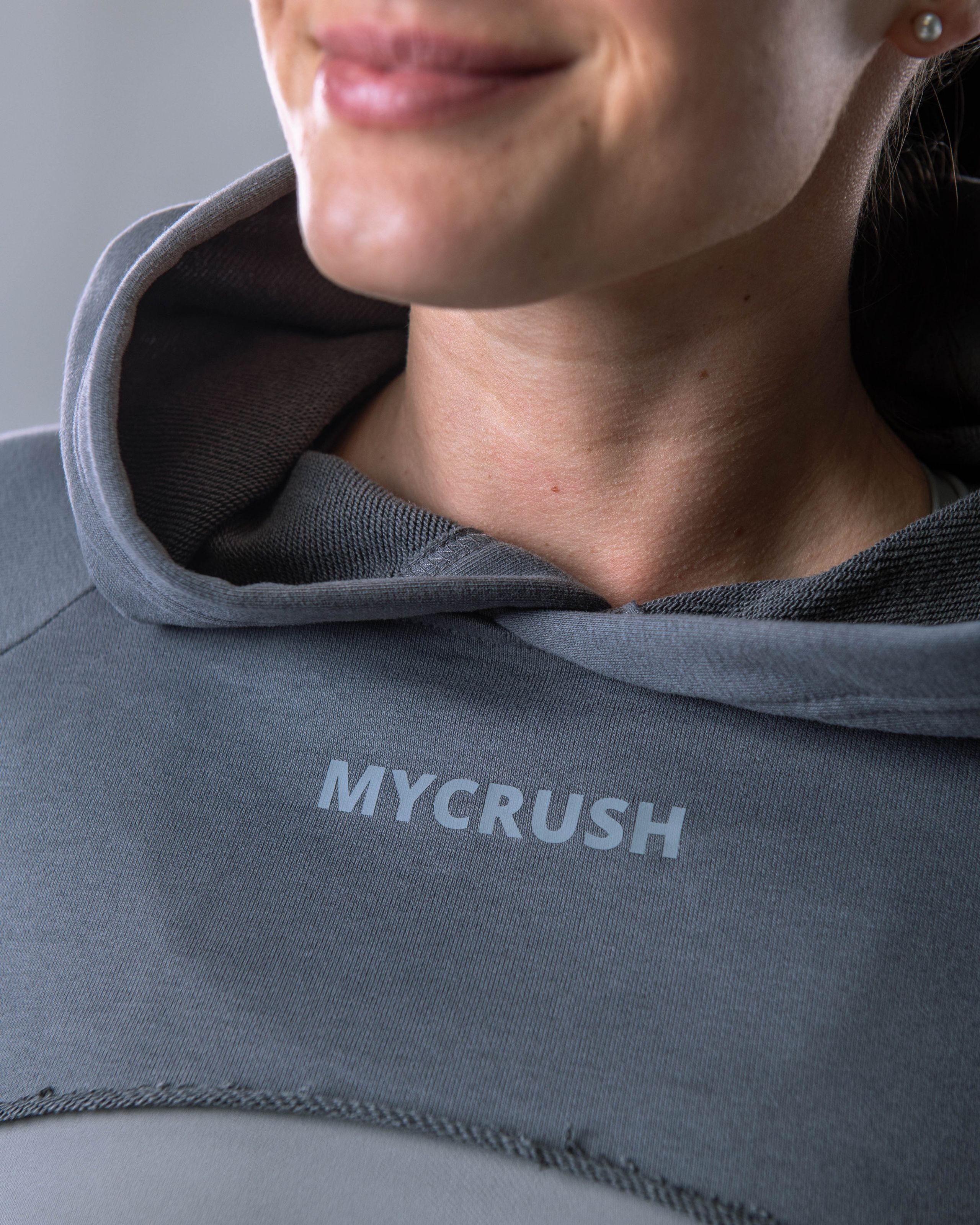 Women’s Ultra Crop Hoodie Grey S-4