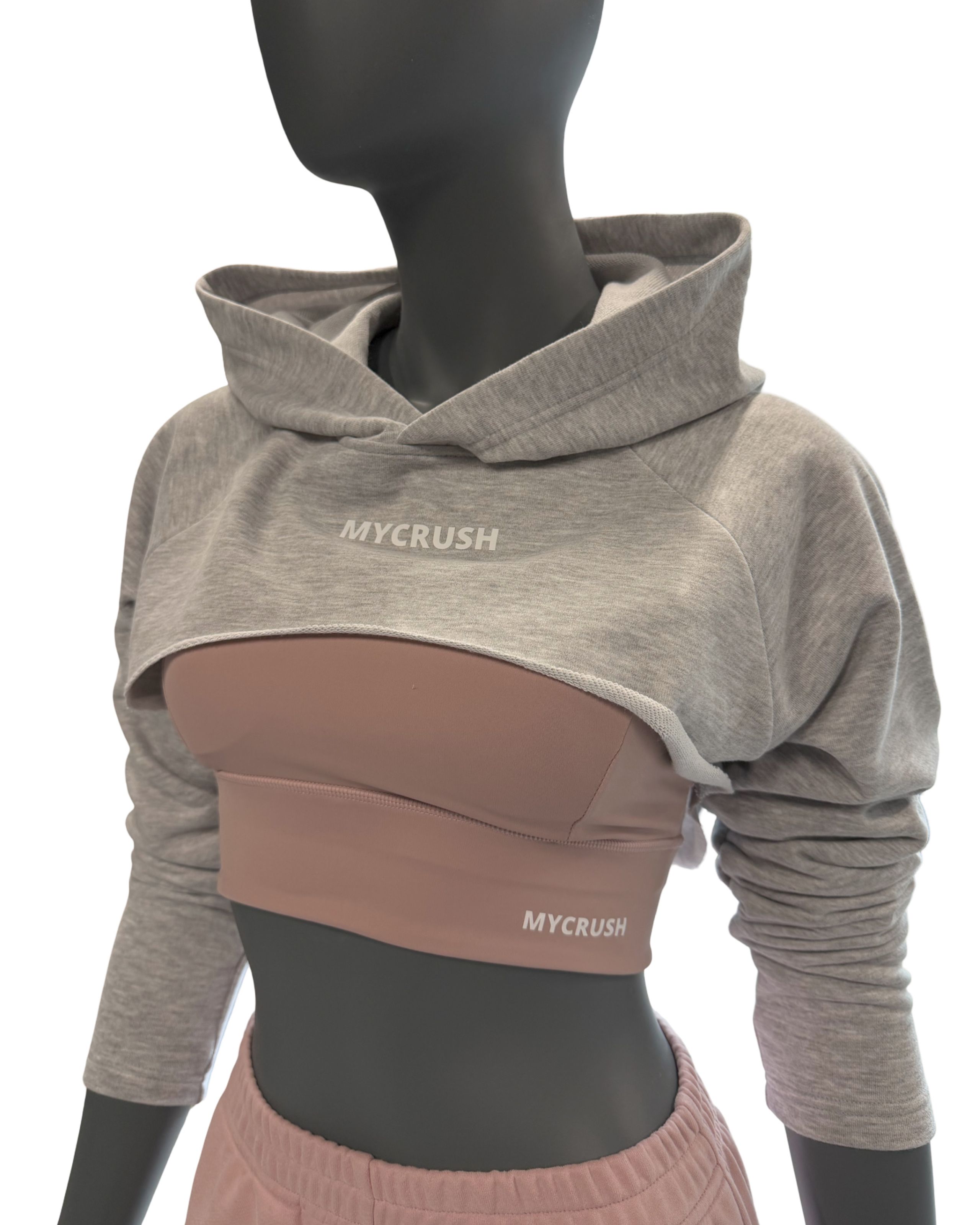 Women’s Ultra Crop Hoodie Heather Grey S-0