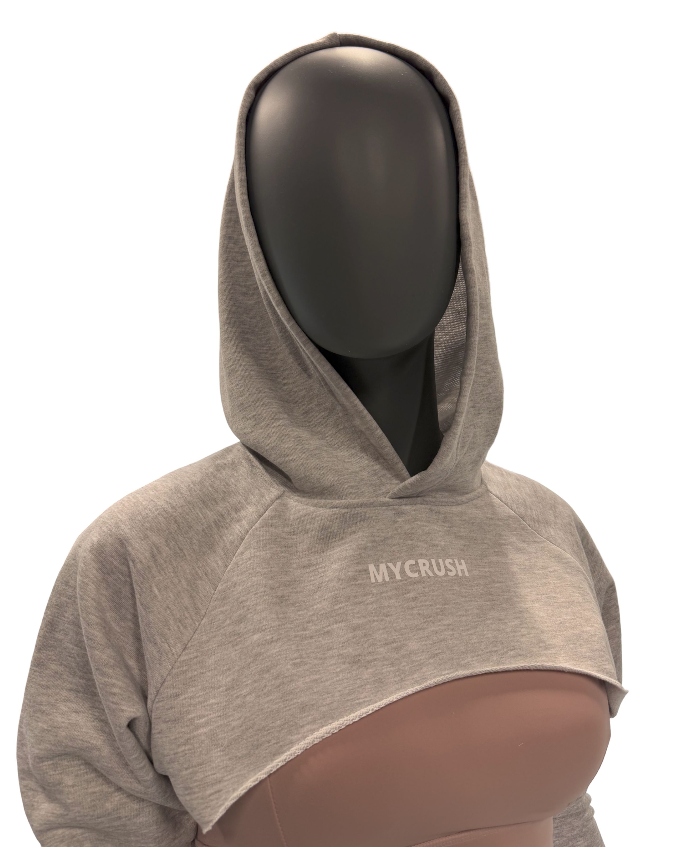 Women’s Ultra Crop Hoodie Heather Grey S-1