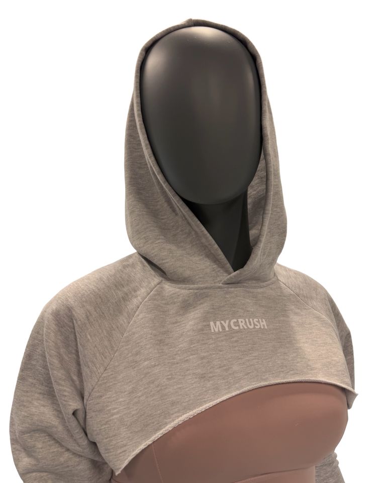 Women’s Ultra Crop Hoodie Heather Grey XS-0